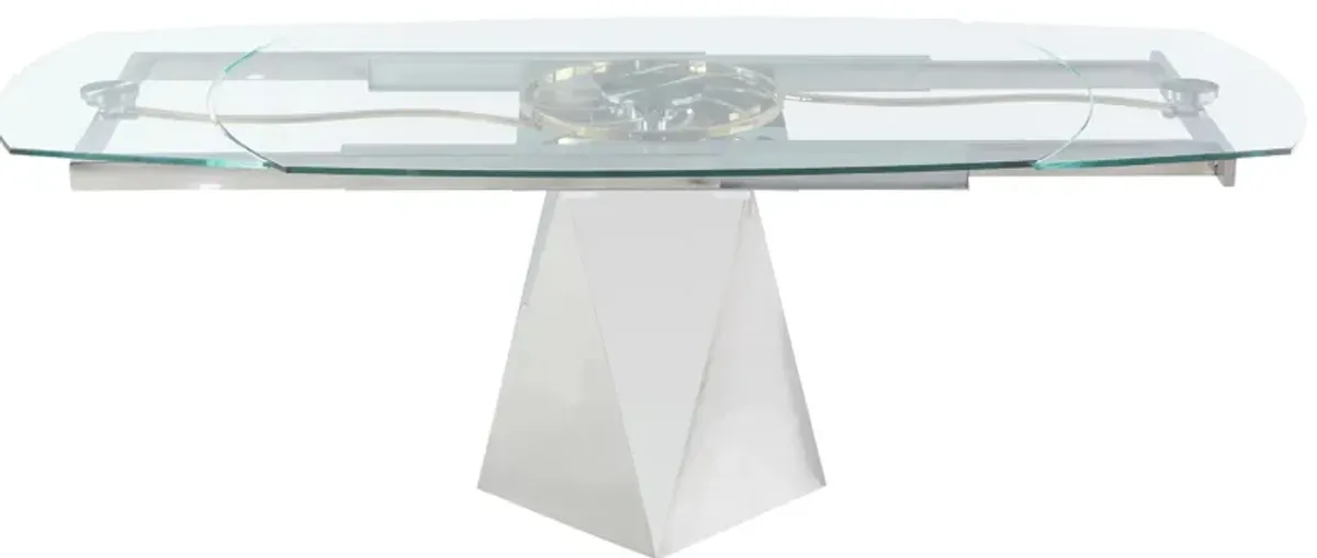 Gloria Dining Table in Silver by Chintaly Imports