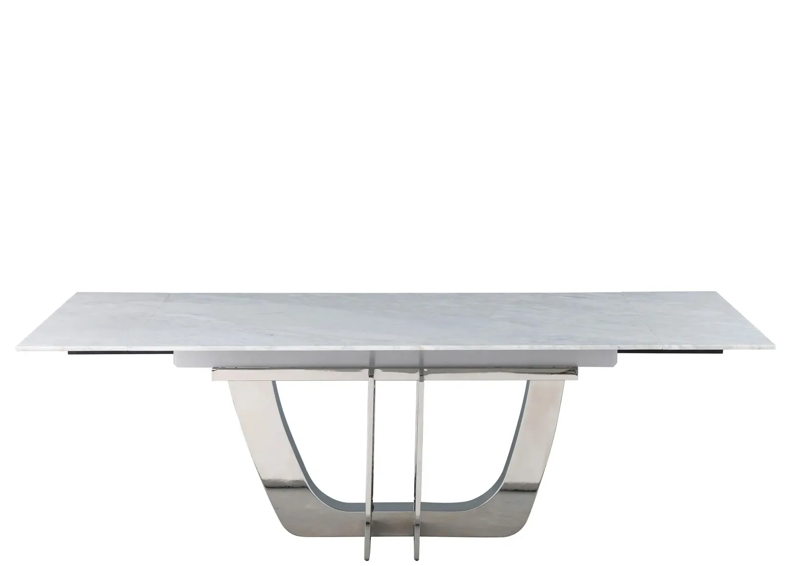 Joy Dining Table in Marble and Silver by Chintaly Imports