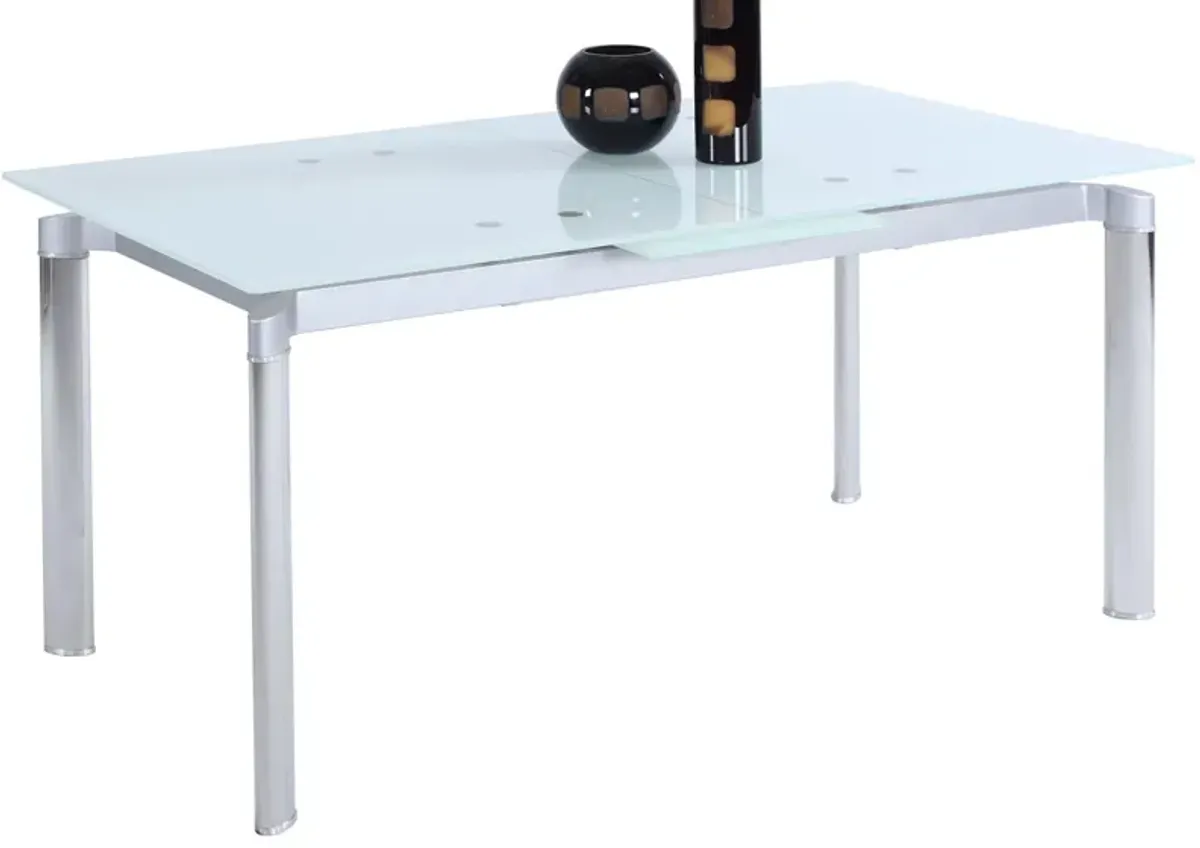 Tara Dining Table w/ Leaf in White by Chintaly Imports