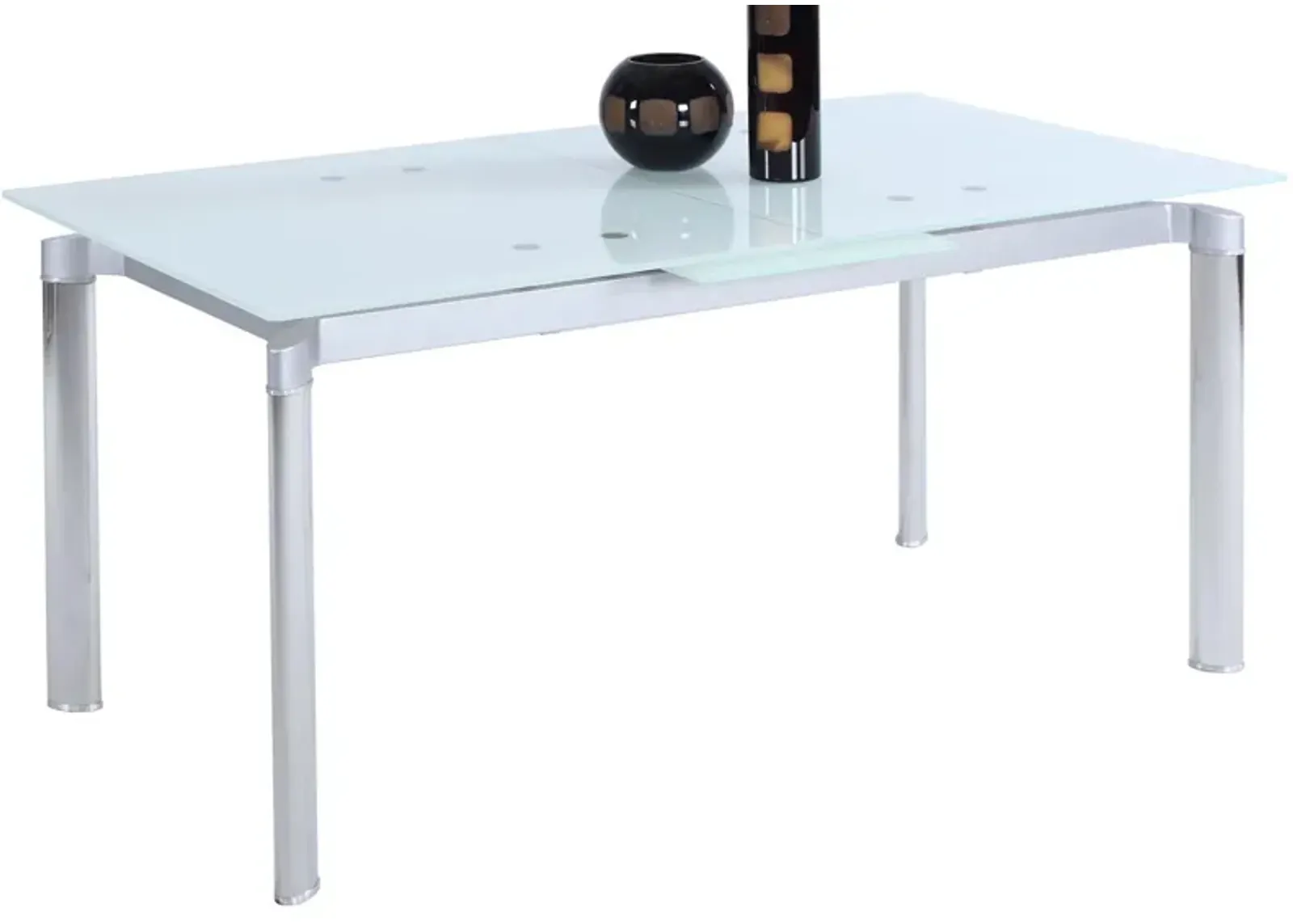 Tara Dining Table w/ Leaf in White by Chintaly Imports