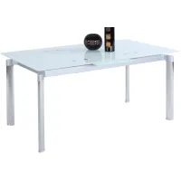 Tara Dining Table w/ Leaf in White by Chintaly Imports