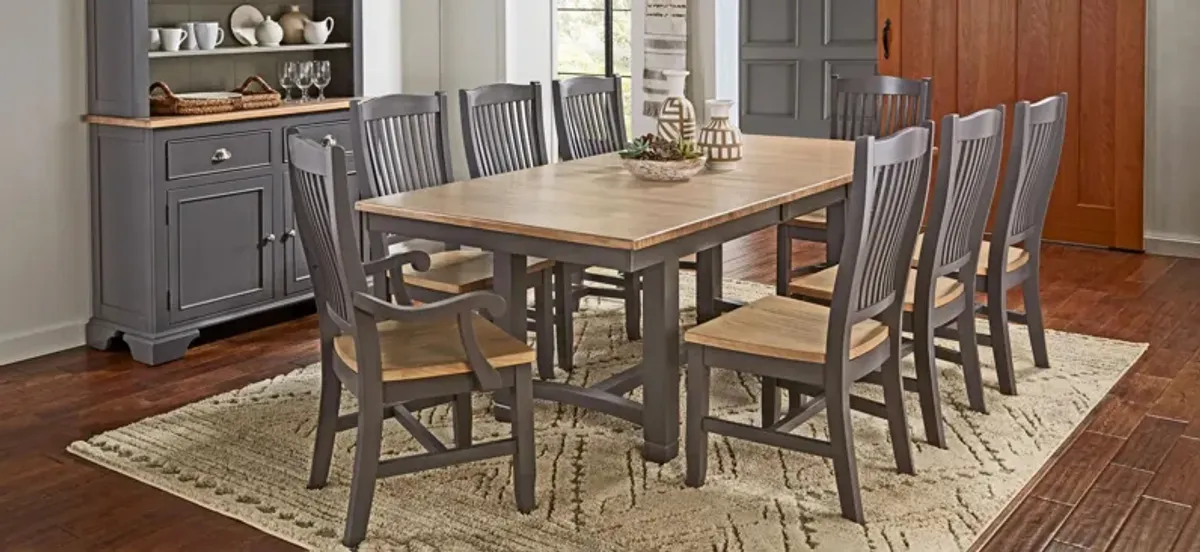 Port Townsend Rectangular Trestle Single Leaf Dining Table