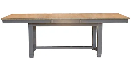 Port Townsend Rectangular Trestle Single Leaf Dining Table in Gull Gray-Seaside Pine by A-America