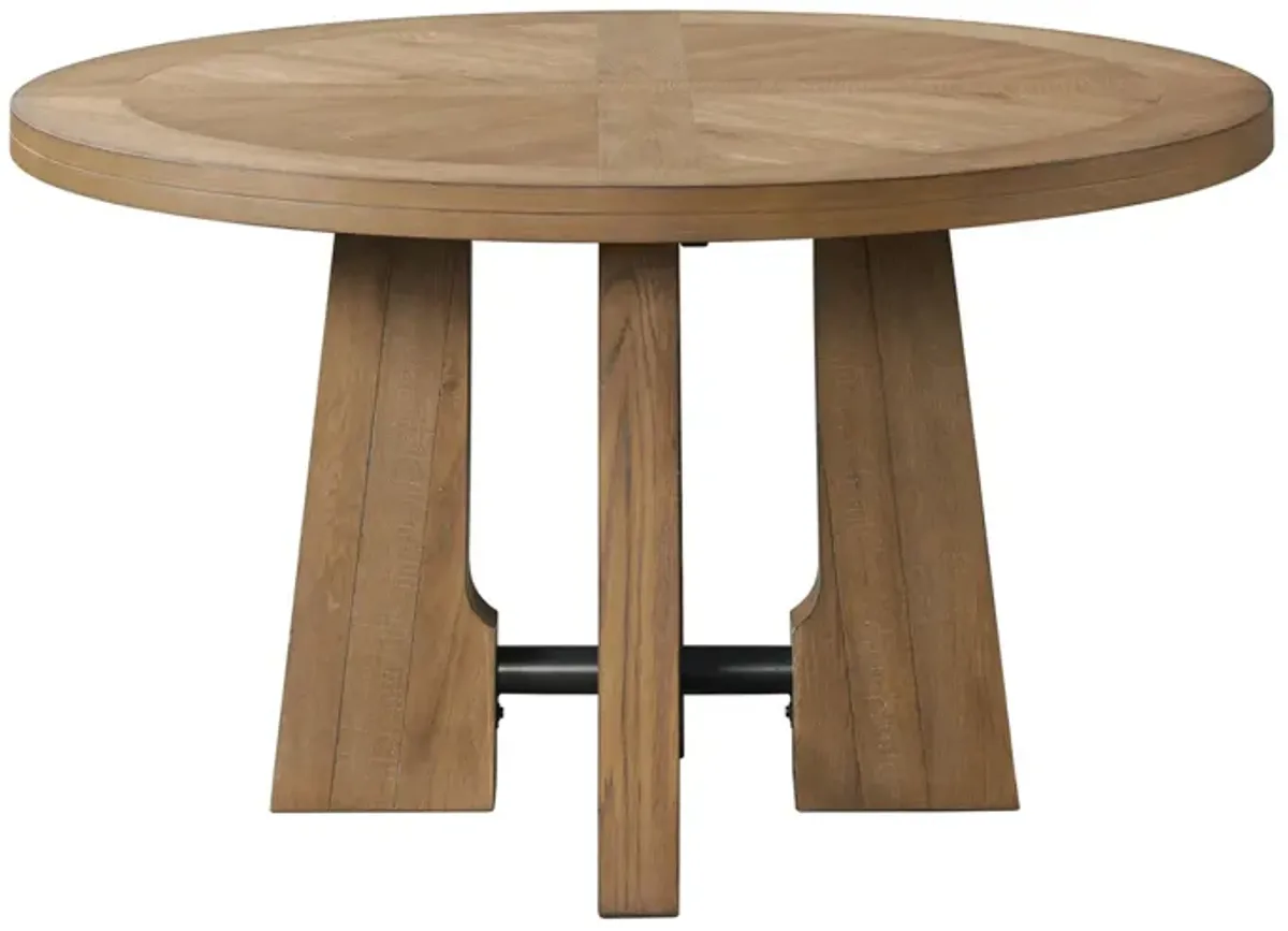 Landmark Round Table in Weathered Oak by Intercon