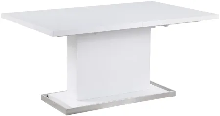 Krista Dining Table in White by Chintaly Imports