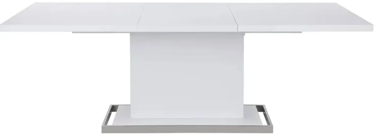 Krista Dining Table in White by Chintaly Imports