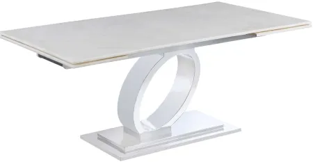Lanna Dining Table in White by Chintaly Imports