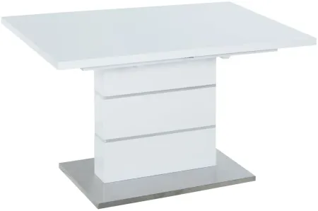 Rachel Dining Table in White by Chintaly Imports