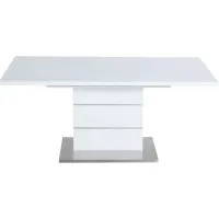 Rachel Dining Table in White by Chintaly Imports