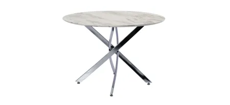 Shandra Dining Table in Gray and Silver by Chintaly Imports