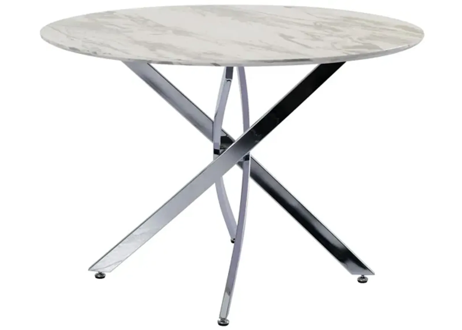 Shandra Dining Table in Gray and Silver by Chintaly Imports