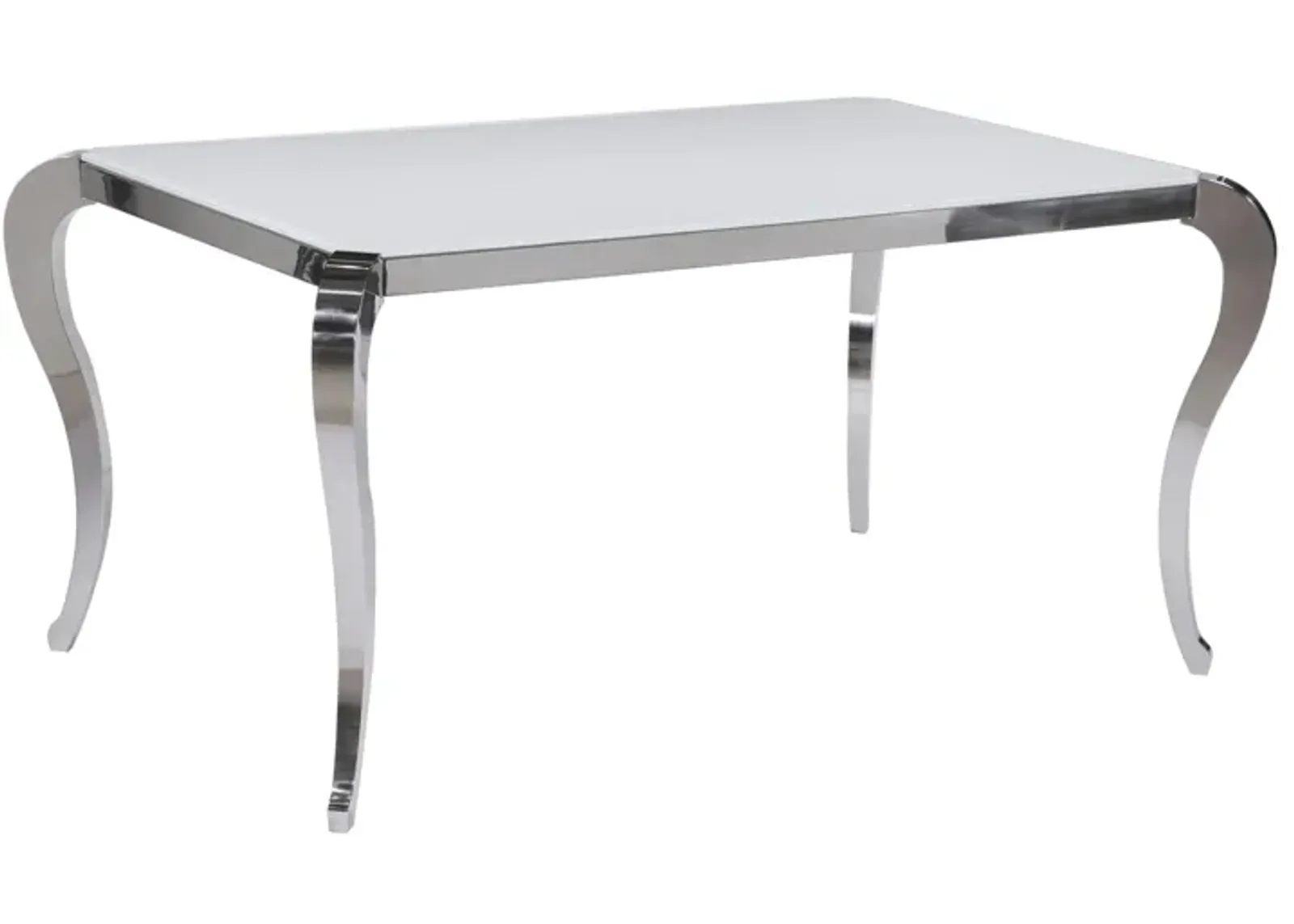 Teresa Dining Table in White and Silver by Chintaly Imports