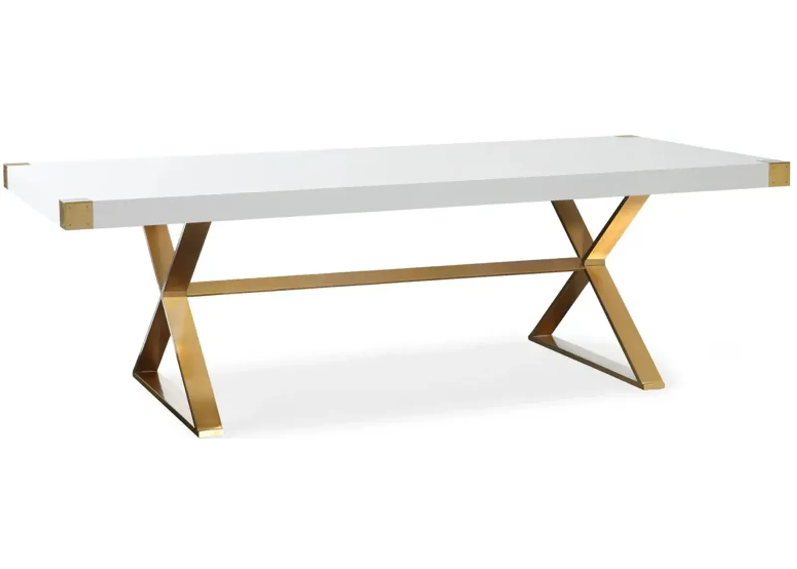 Adeline Lacquer Dining Table in Gold,White by Tov Furniture