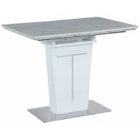 Gwen Counter-Height Dining Table in White and Silver by Chintaly Imports