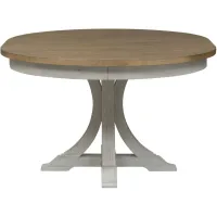 Farmhouse Reimagined Pedestal Dining Table w/ Leaf in White by Liberty Furniture