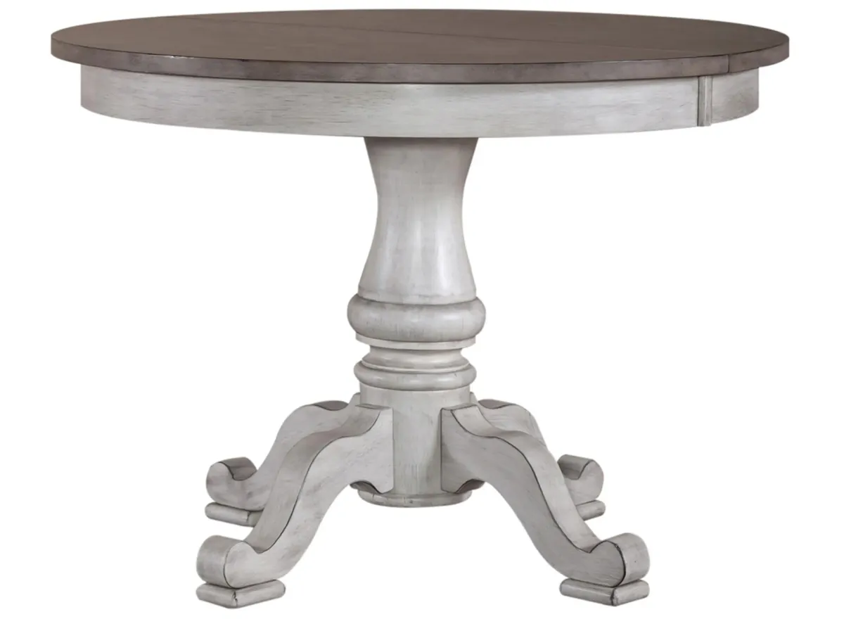 Ocean Isle Pedestal Table in Antique White with Weathered Pine by Liberty Furniture