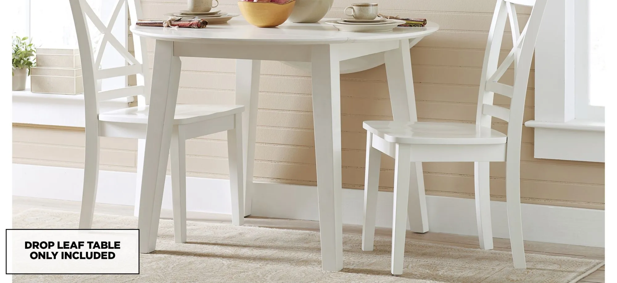 Simplicity Drop-Leaf Dining Table in Paperwhite by Jofran