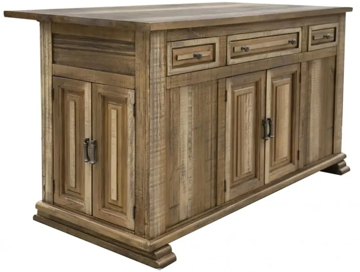 Marquez 3 Drawer and 6 Doors Kitchen Island in Brown by International Furniture Direct