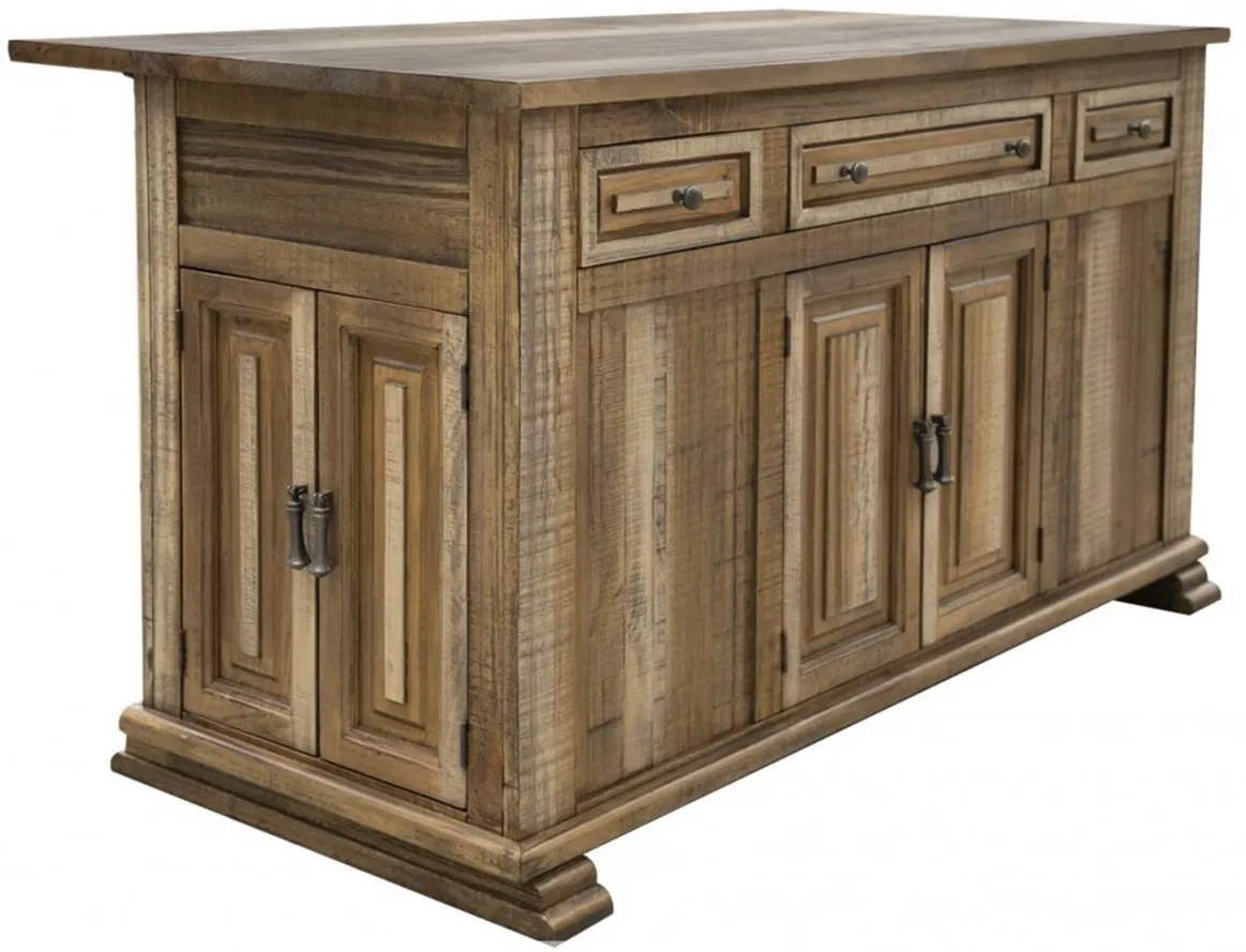 Marquez 3 Drawer and 6 Doors Kitchen Island in Brown by International Furniture Direct