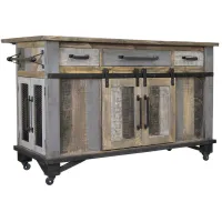 Loft Brown 3 Drawers and 6 Doors Kitchen Island in Gray And Brown by International Furniture Direct