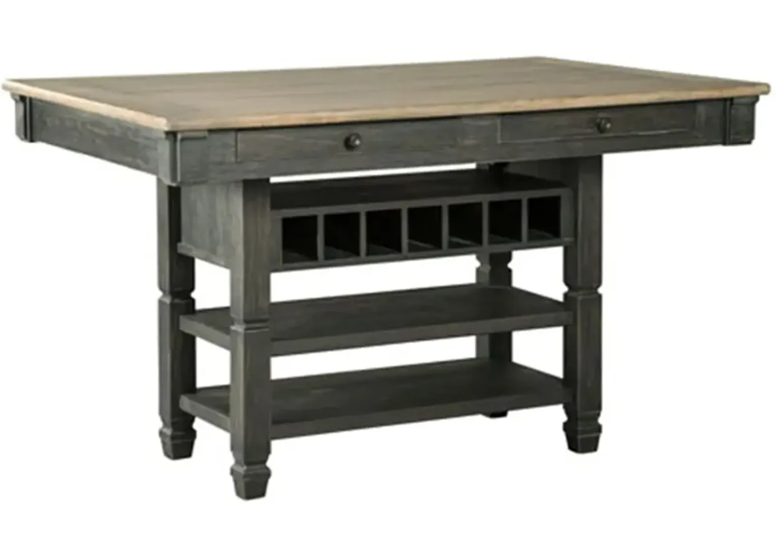 Vail Counter-Height Dining Table w/ Storage in Black/Gray by Ashley Furniture