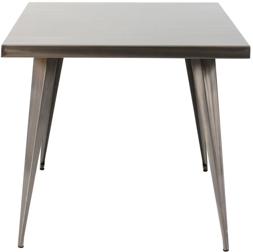 Austin Dining Table in Clear Brushed / Silver Finish by Lumisource