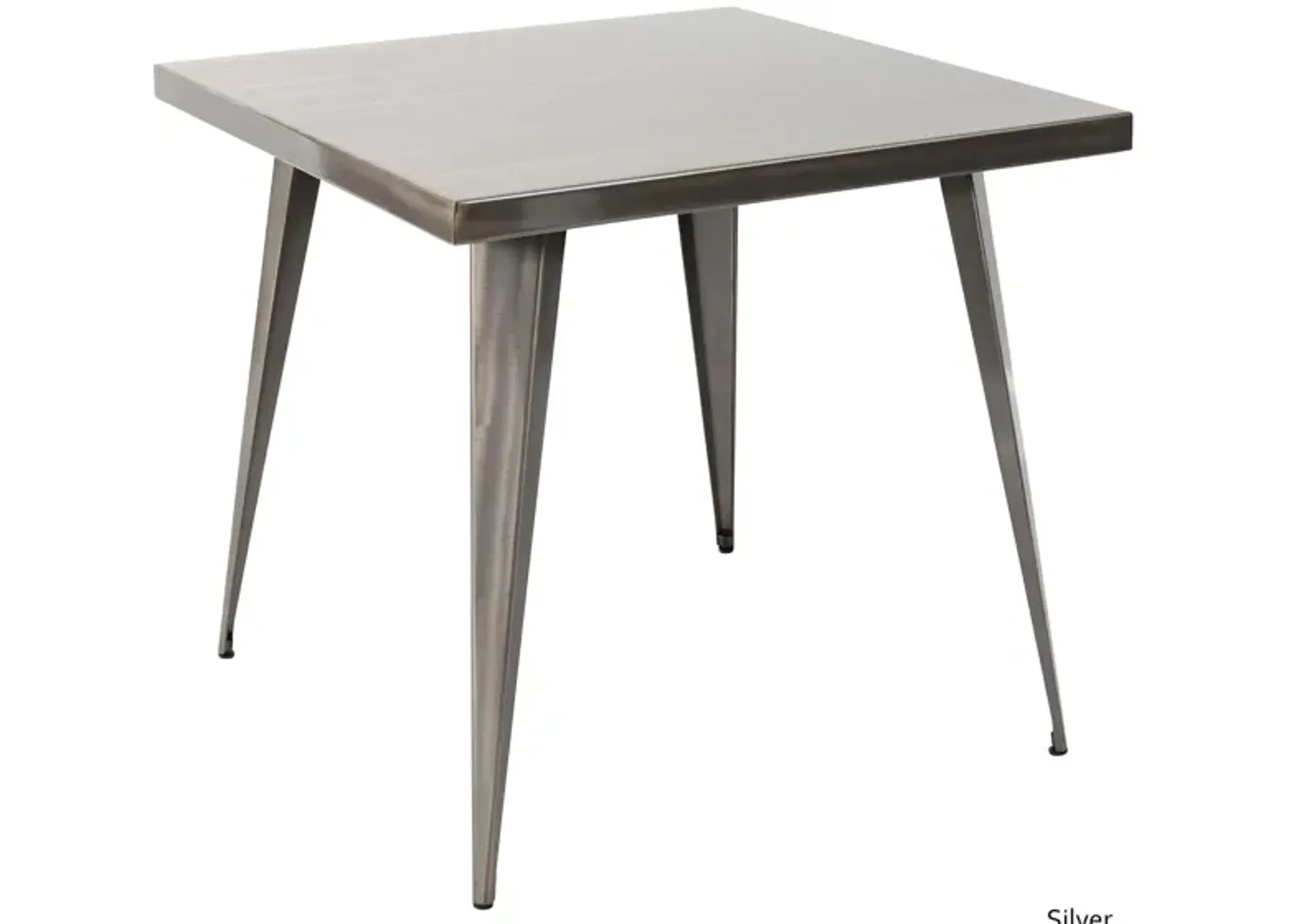 Austin Dining Table in Clear Brushed / Silver Finish by Lumisource