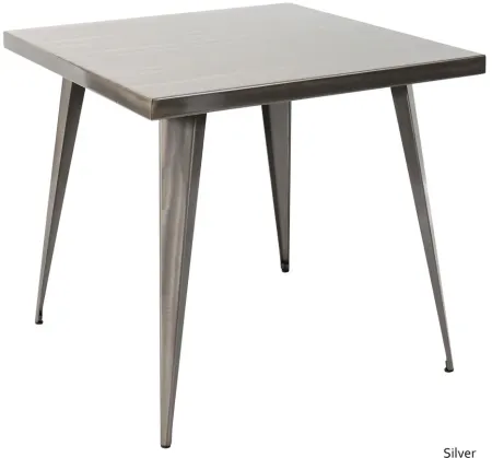 Austin Dining Table in Clear Brushed / Silver Finish by Lumisource