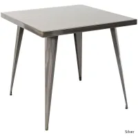 Austin Dining Table in Clear Brushed / Silver Finish by Lumisource
