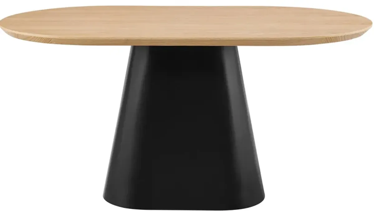 Magnus Oval Dining Table in Light Oak by New Pacific Direct