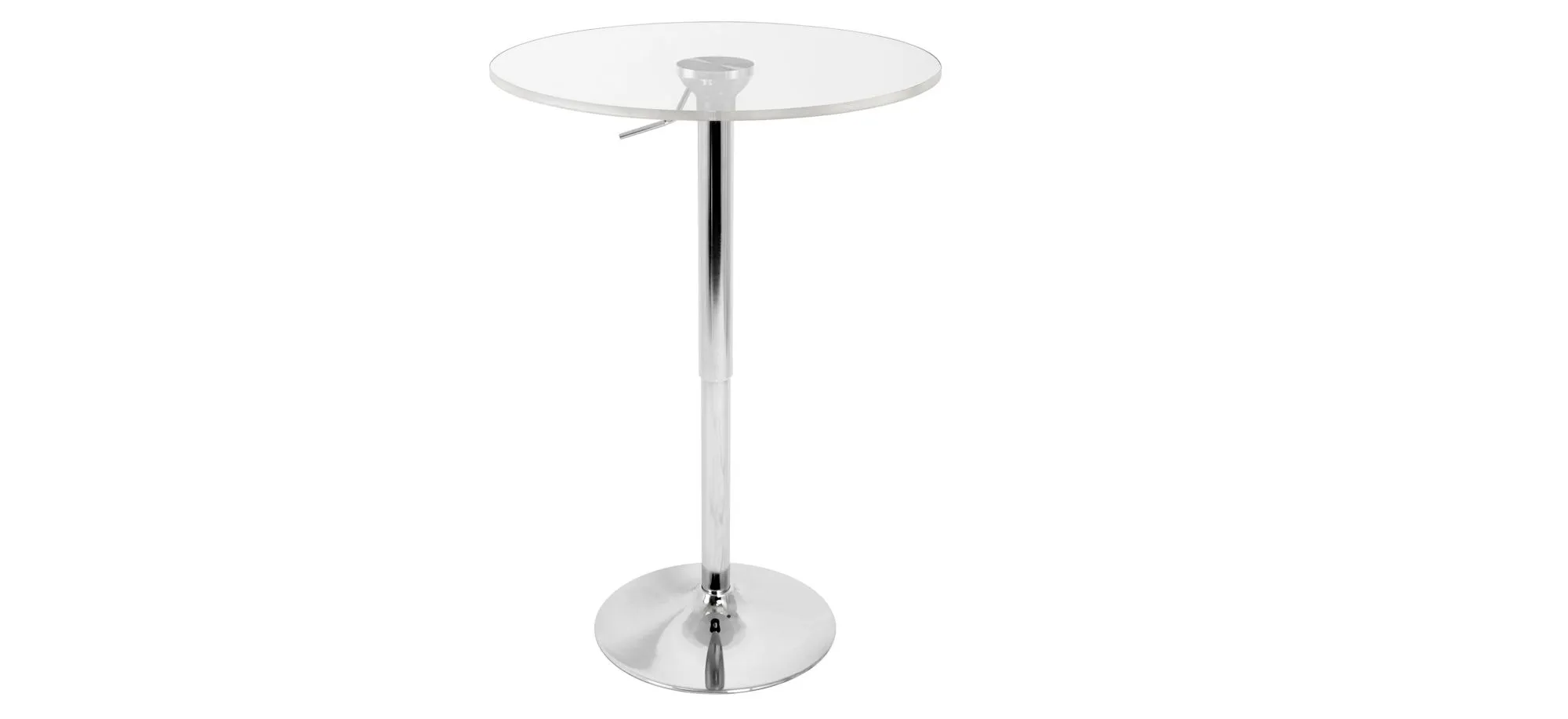 Spokane Adjustable-Height Bar Table in Clear by Lumisource