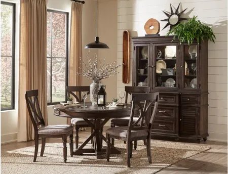 Larkin Dining Room Round Table in Driftwood Charcoal by Homelegance