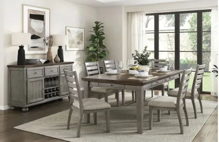 Daye Dining Room Table in 2-Tone Finish: Cherry and Gray by Homelegance
