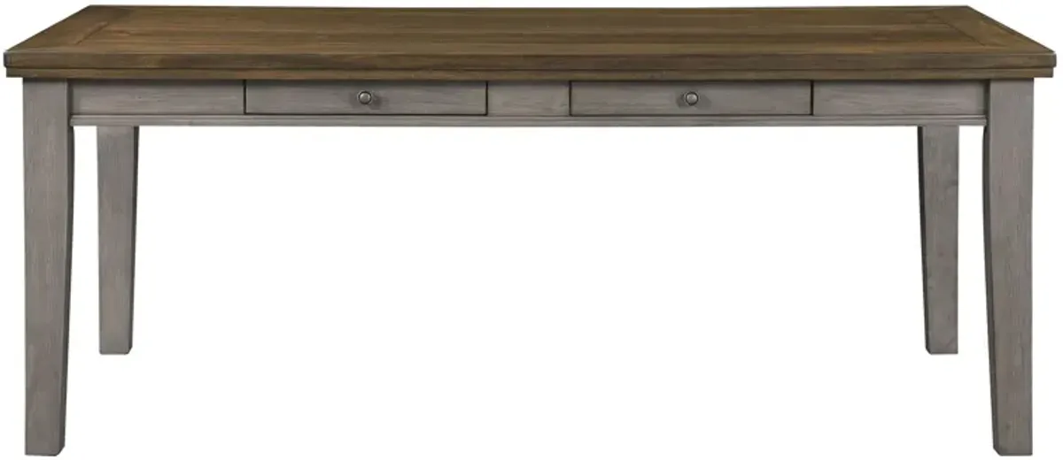 Daye Dining Room Table in 2-Tone Finish: Cherry and Gray by Homelegance