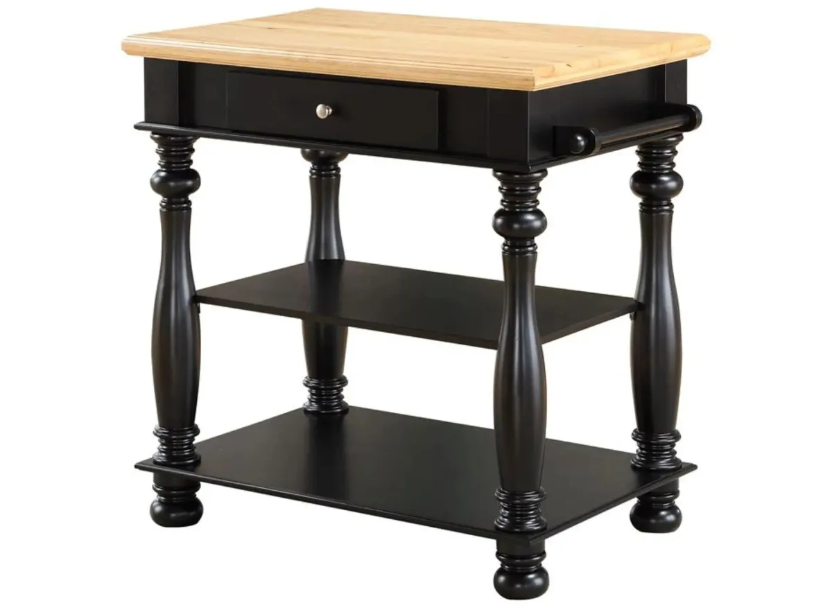 Avondale Kitchen Island in Black by Bernards Furniture Group