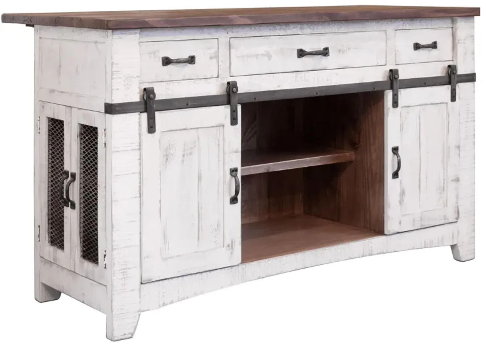 Pueblo Kitchen Island in White by International Furniture Direct