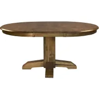 Bennett Round Dining Table with Leaf in Smoky Quartz by A-America