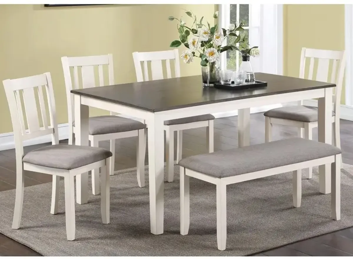 Rowan 6-pc Dinette Set in Chalk Grey by Crown Mark