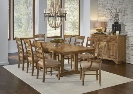 Bennett Trestle Dining Table in Smoky Quartz by A-America