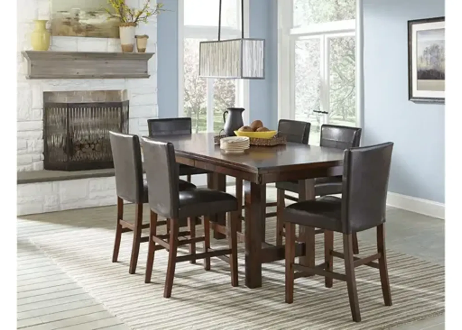 Kona Trestle 7-pc. Counter Height Dining Set in Merlot by Intercon