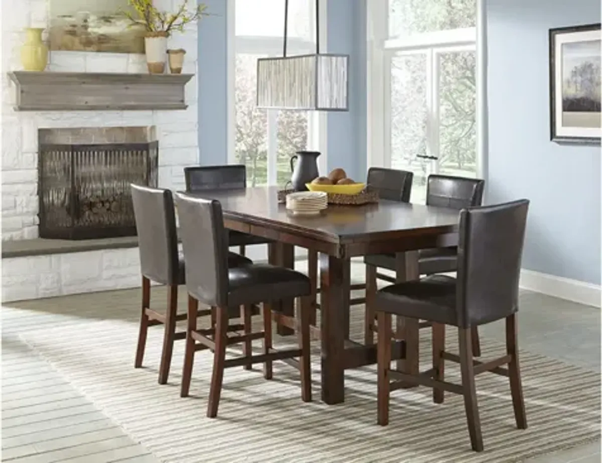 Kona Trestle 7-pc. Counter Height Dining Set in Merlot by Intercon