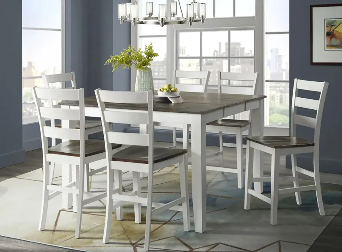 Kona 7-pc. Counter Height Dining Set in Gray and White finish by Intercon