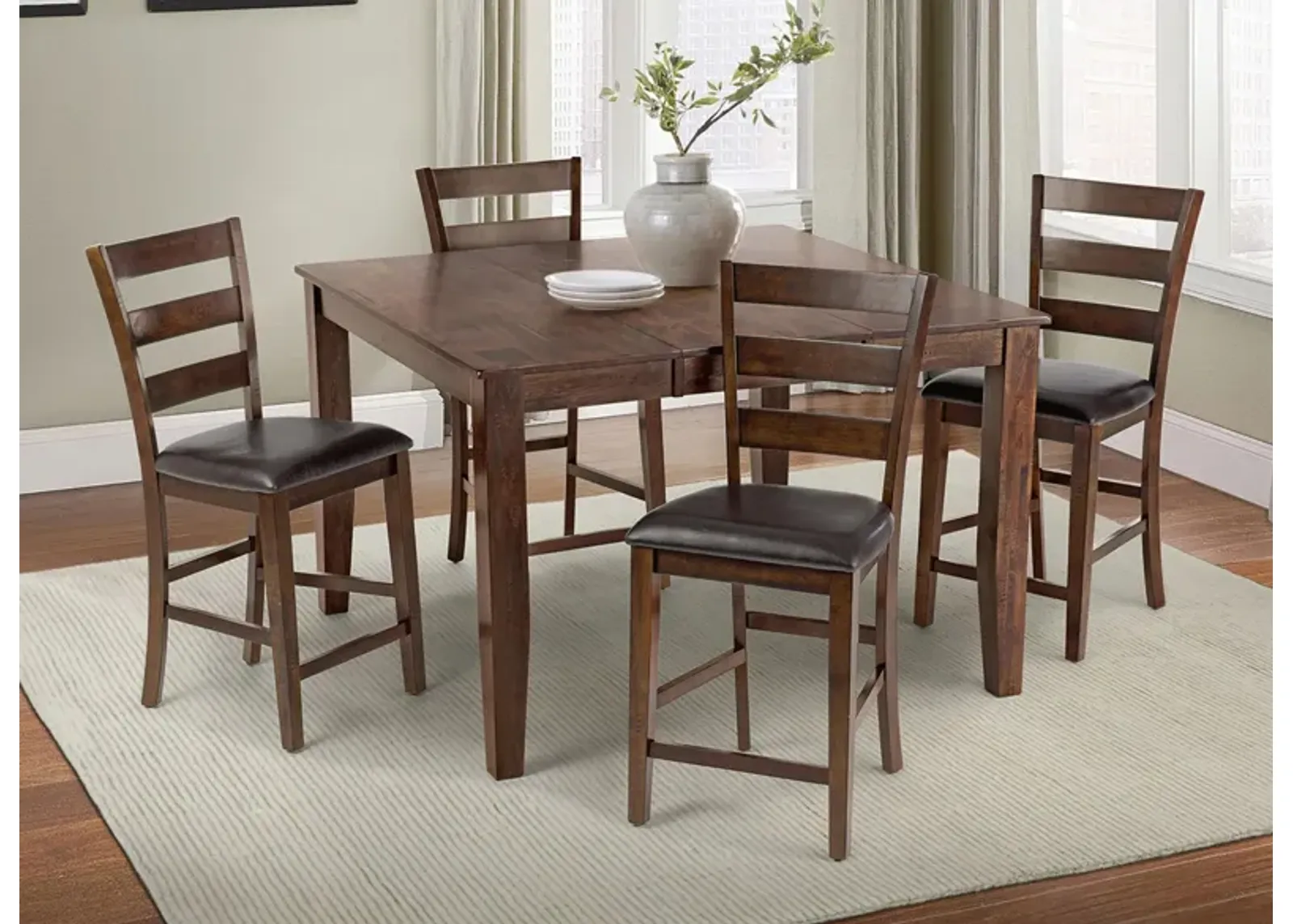 Kona 5-pc. Counter Height Dining Set in Merlot by Intercon