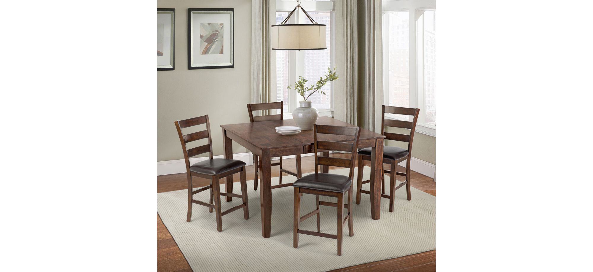 Kona 5-pc. Counter Height Dining Set in Merlot by Intercon