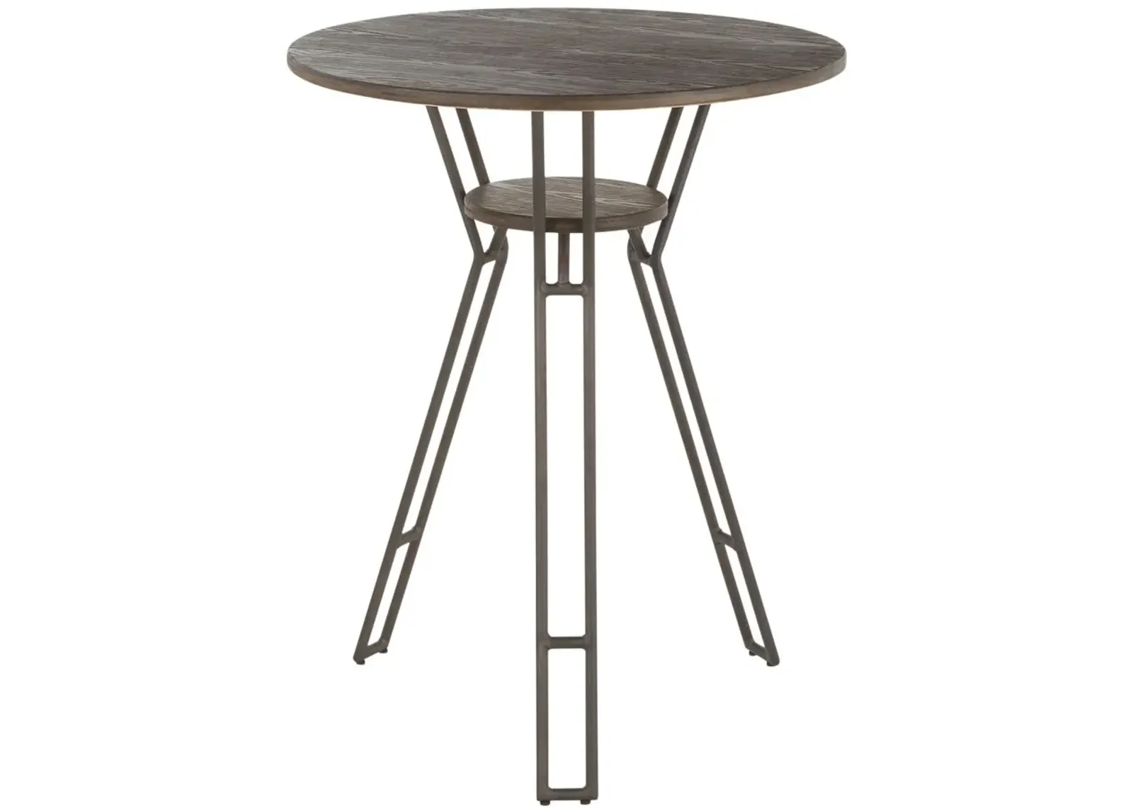 Folia Round Counter-Height Dining Table in Antique, Espresso by Lumisource