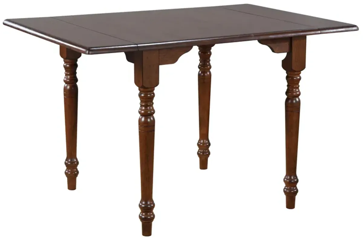 Fenway Drop Leaf Dining Table in Distressed Chestnut by Sunset Trading