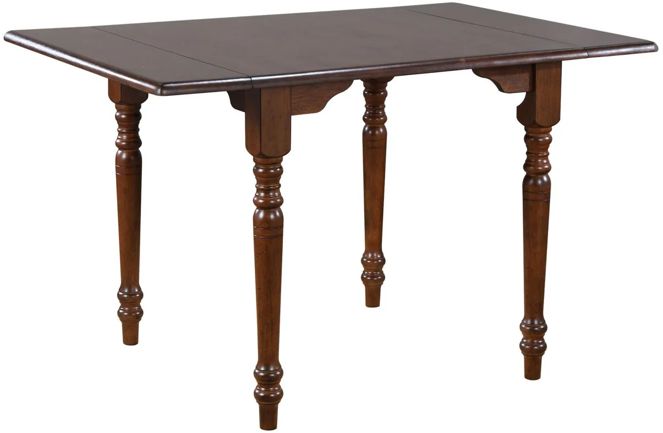 Fenway Drop Leaf Dining Table in Distressed Chestnut by Sunset Trading