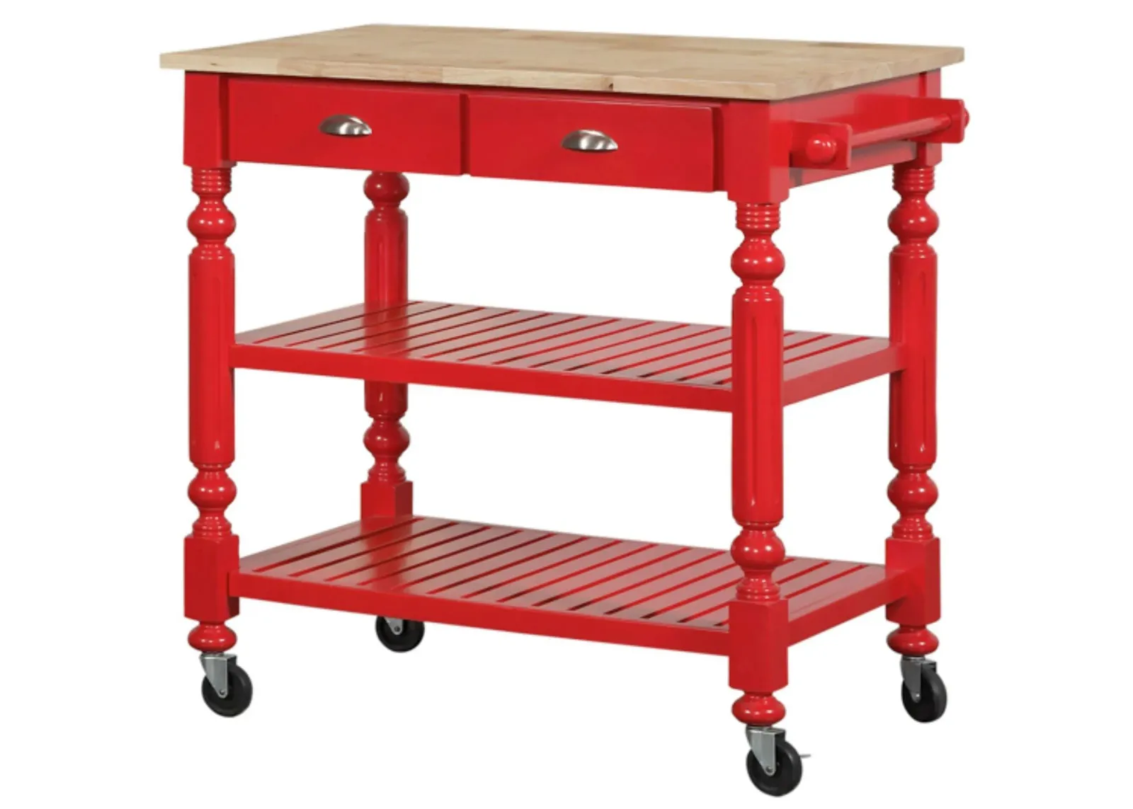 Payson Kitchen Cart in Red by Bernards Furniture Group