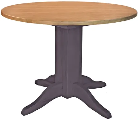 Port Townsend Round Double Drop Leaf Dining Table in Gull Gray-Seaside Pine by A-America