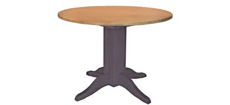 Port Townsend Round Double Drop Leaf Dining Table in Gull Gray-Seaside Pine by A-America